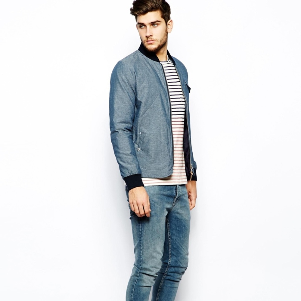 ​ Native Youth Chambray Varsity Jacket